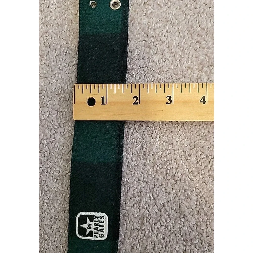 PEARLY‎ GATES BELT AND POUCH, GREEN PLAID, FELT, 45